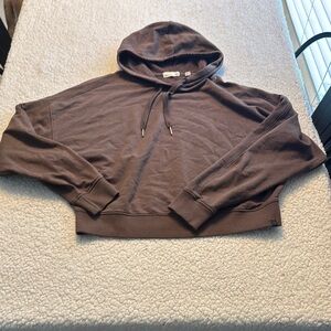 Tasc Performance Warm Brown Cropped Hoodie
